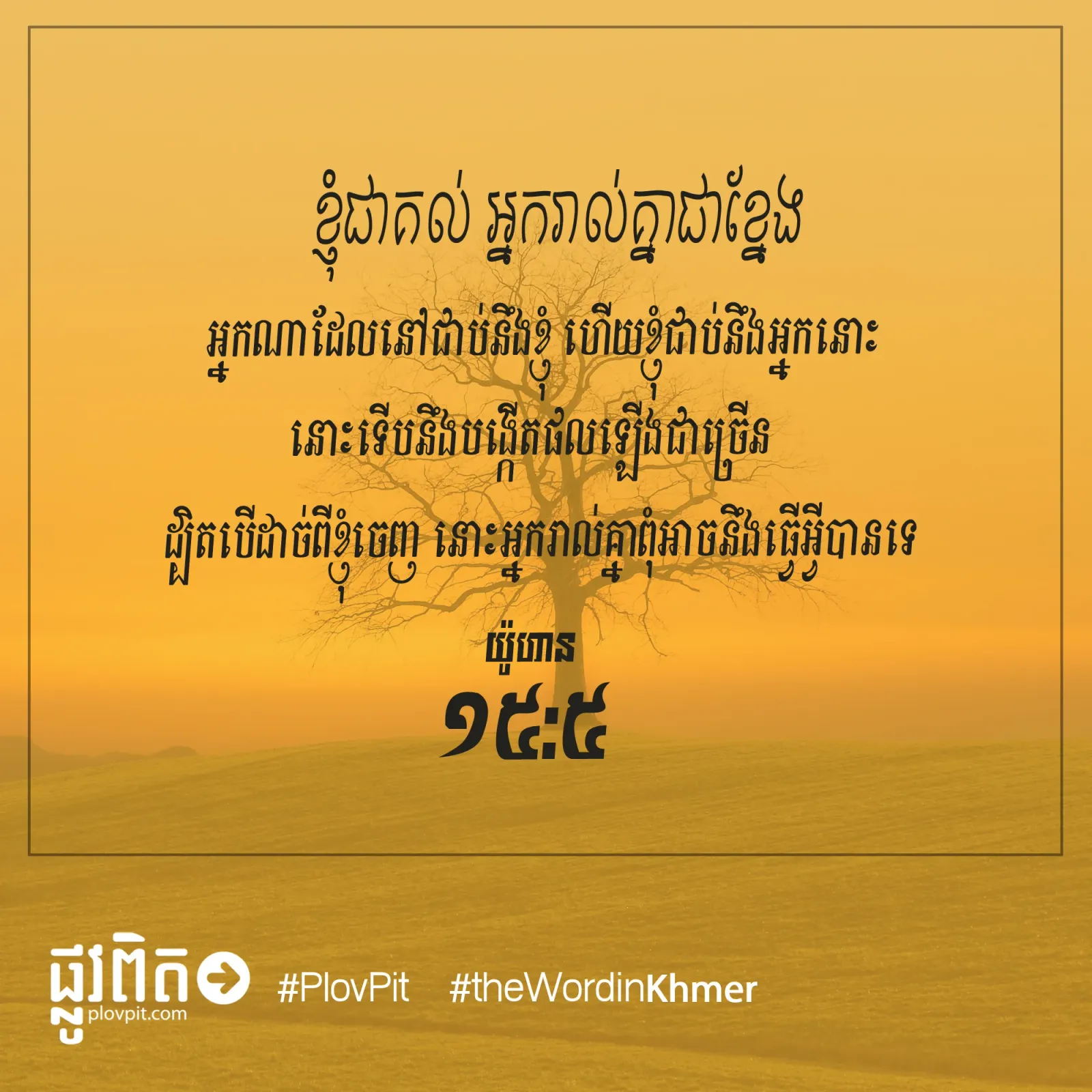 ខ្ញុំ​ជា​គល់ អ្នក​រាល់​គ្នា​ជា​ខ្នែង
