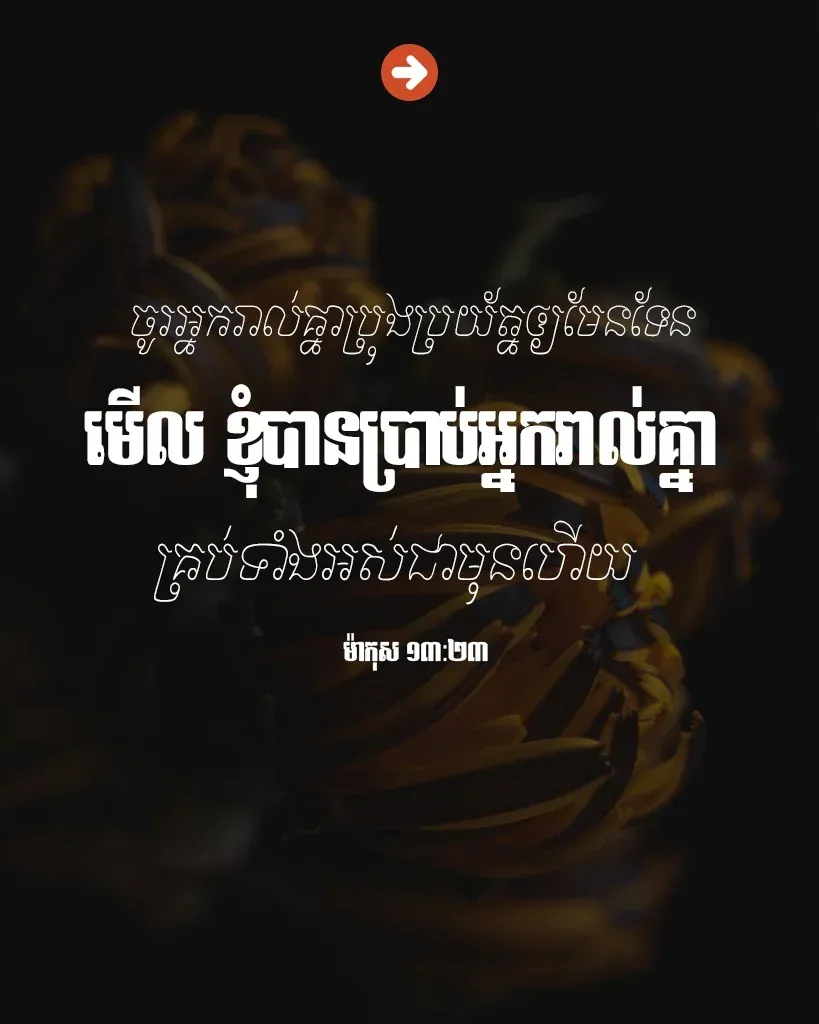 ចូរអ្នករាល់គ្នាប្រុងប្រយ័ត្នឲ្យមែនទែន